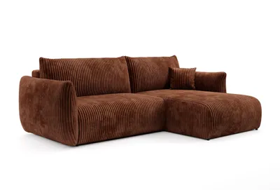 Produktbild von GOLDSTOFF Ecksofa L-Form | Modernes Schlafsofa mit Schlaffunktion & Bettkasten | Eleganter Cord-Bezug in 10 Farben | Komfortables Eckschlafsofa