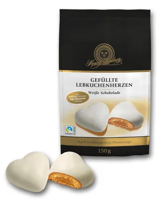 Obrázek produktu pro Lambertz Plněné perníkové srdce s bílou čokoládovou náplní 150g
