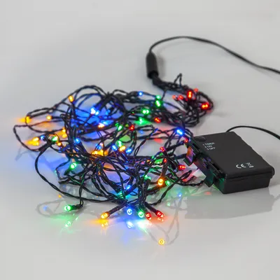 Zdjęcie produktu dla Lampki choinkowe LED 64 diody 8 linii na baterie multikolor IP44