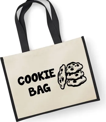 Produktbild von Huuraa Jutetasche Cookie Bag 21 Liter Black Jute und Baumwolle Einkaufstasche Geschenkidee