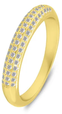 Produktbild von Vergoldeter Ring mit funkelnden Zirkonen RI135Y - Umfang: 52 mm