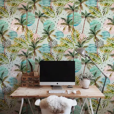 Produktbild von Coloray Fototapete 250x104 cm Vlies-Fototapete - Abstrakte Sommerzeit Hawaii Palmen