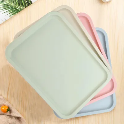 4 Kunststoff-Tabletts, rechteckig, 23x30,5 cm, Antirutsch, 4 Farben