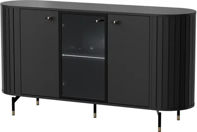Obrázek produktu pro BETTSO Stylová třídveřová komoda s vlysem do obývacího pokoje s LED osvětlením ZANTE Black