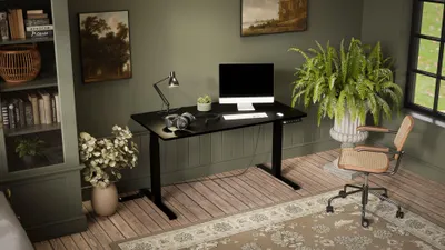 Image de Bureau avec réglage électrique de la hauteur MOON LONG 150x80x72-120 noir