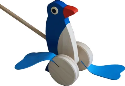 Immagine prodotto di Pinguino di legno scorrevole, giocattolo polacco per bambini