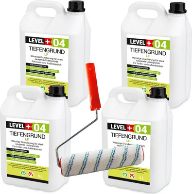 Produktbild von Tiefengrund LF Boden Wand 20L Innen Außen Grundierung +Farbroller 25cm RM04
