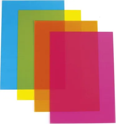 Produktbild von 4 Blätter aus verrücktem, fluoreszierendem Plastik