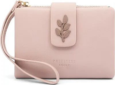 Imagen del producto de Cartera de mujer pequeña y compacta, con protección RFID. Cartera de cuero con compartimento para monedas, cierre con cremallera, mini cartera, con compartimentos para tarjetas