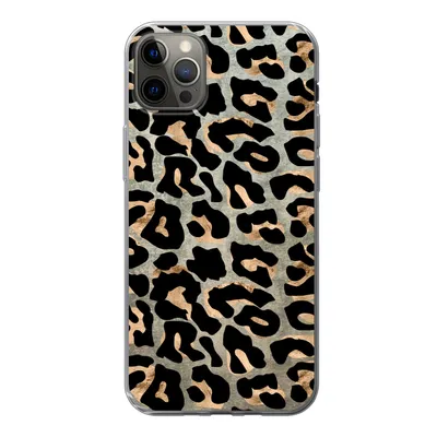 Produktbild von MuchoWow® Handyhülle Schutzhülle Hülle für iPhone 12 Pro Max Tiermuster - Panther - Braun Silikon Softcase Handy Hülle - Hartschale