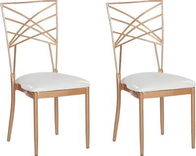 Produktbild von BELIANI Esszimmerstuhl 2er Set Roségold Metall Elegant Modern Trendy