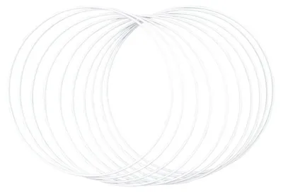 Produktbild von Rayher 25214102 Metallringe, 10 Stück (1er Pack), 25 cm ø, weiß beschichtet, Stä