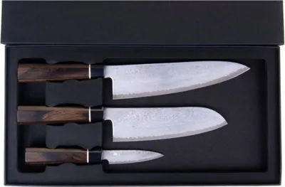 Image de Suncraft coffret de couteaux noirs senzo dans un coffret cadeau BD050402