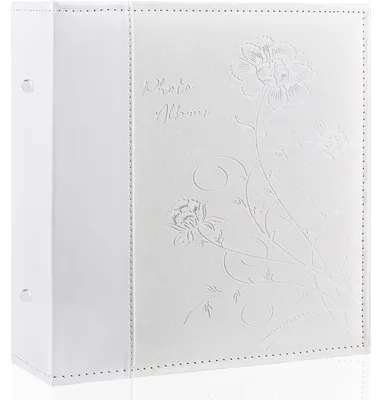 Produktbild von Fotoalbum 10x15 cm, 600 Fotos, Lederoptik, Weiß