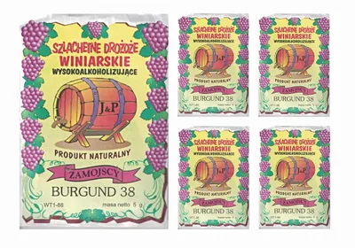 Produktbild von HUGBERT Weinhefe, BURGUND 38, für Rotweine, 100% natürlisches Produkt, Gärhefe Hefe, 5 Stück