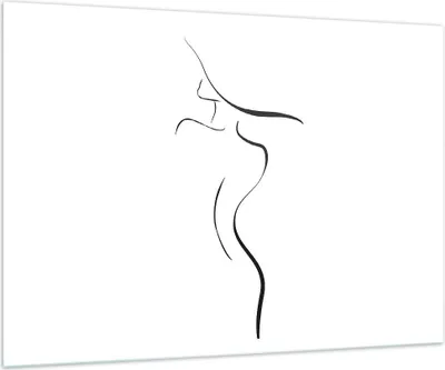 Produktbild von Bilder auf glas - Einteilig - Minimalismus Frau Hut - 100x70cm - Glasbilder - Wandbilder - Bilder - zum Aufhängen bereit - Wanddekoration aus Glas - Glas Bilder - Wandbild auf Glas - GAA100x70-4908