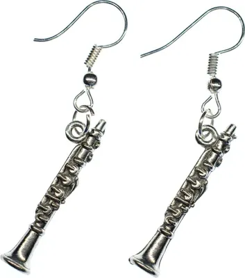 Produktbild von Klarinette Ohrringe Miniblings Hänger Klarinetten Instrument Musik Flöte silber
