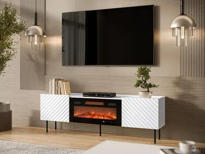 Obrázek produktu pro TV stolek s elektrickým krbem NOXA - bílý
