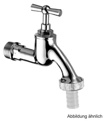 Produktbild von Auslaufventil mit Knebelgriff und Schlauchverschraubung DN 15, 1/2", verchromt