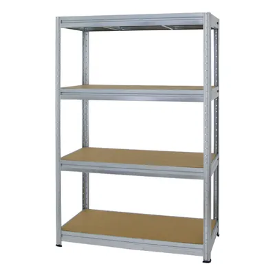 Produktbild von Schwerlastregal DINO | HxBxT 180x120x60cm | 4 MDF-Platten-Ebenen 6,5 mm | Fachlast 600kg | Verzinkt