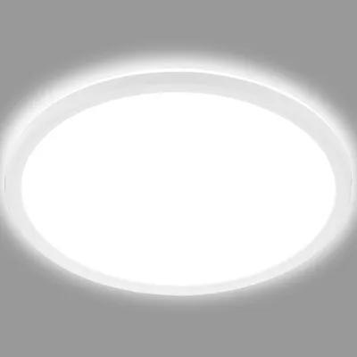 Image de BRILONER SLIM Plafonnier LED ultraplat 30cm rond 18W 2400lm 4000K lumière blanc neutre rétroéclairage Blanc lampe plafond salon bureau cuisine couloir
