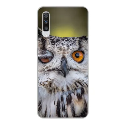 Produktbild von MuchoWow® Handyhülle Schutzhülle Hülle für Samsung Galaxy A70 Eule - Auge - Orange Silikon Softcase Handy Hülle - Schutzhaube