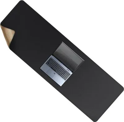 Produktbild von Famanu Schreibtischunterlage aus Kork - 130 x 15 cm große Mausmatte - Multifunktionale Tastatur-Mausmatte für Zuhause oder Büro (schwarz)