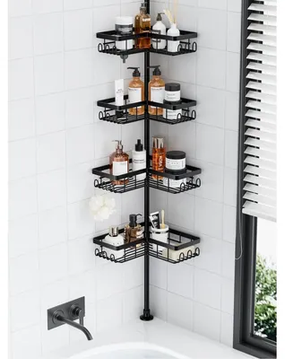 Produktbild von Verstellbarer, bohrfreier Duschvorhangstange – 80 bis 293 cm – Edelstahl – Vierstufig – Für das Badezimmer