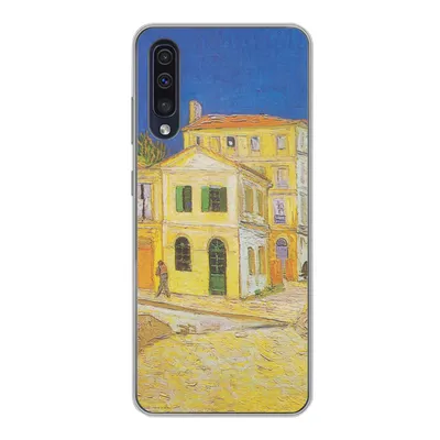 Produktbild von MuchoWow® Handyhülle Schutzhülle Hülle für Samsung Galaxy A30s Das gelbe Haus - Vincent van Gogh Silikon Softcase Handy Hülle - Karteninhaber