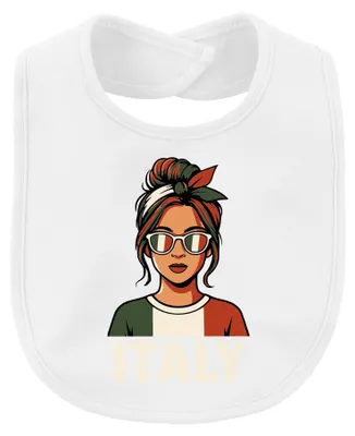 Productafbeelding van Italiaanse zonnebril, vlag, retro, vakantie, fan, Italiaans meisje, rompertje, wit