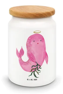 Produktbild von Mr. & Mrs. Panda Dose Sternzeichen Jungfrau - Weiß - Geschenk, Keksdose, leckerlidose, Aromadose, Geburtstag September, Kaffeedose, Meerjungfrau, Jungfer, behälter