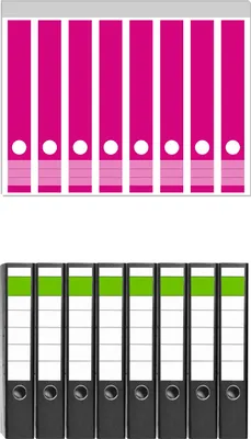 Produktbild von Wallario 8 Stück schmale Ordner inkl. Klebeetiketten mit Motive Pink -  Set mit Rückenschildern / Ordnerrücken Stickern
