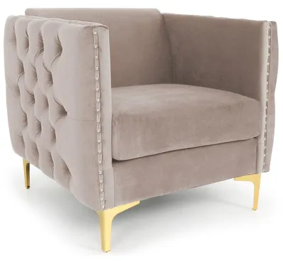 Image de MENZZO Fauteuil Joshua Velours Taupe
