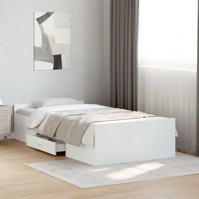 Immagine prodotto di Letto matrimoniale esclusivo con contenitore, bianco, 80 x 200 cm, realizzato in legno composito