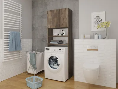 Obrázok produktu pre Kúpeľňová skrinka nad práčku MARESA - jaseň tmavý