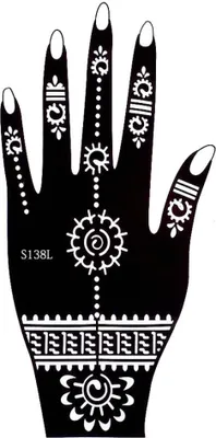 Produktbild von Henna Tattoo Schablone für die Linke Hand