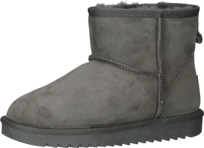 A single gray boot is shown against a white background.