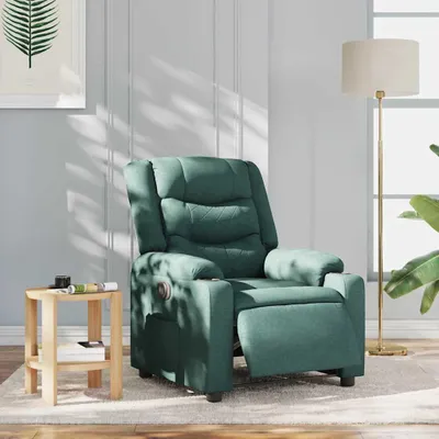 Immagine prodotto di vidaXL Poltrona relax elettrica in tessuto verde scuro
