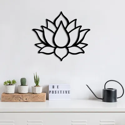 Obrázok produktu pre Wallity, Lotus- TNL1585, Čierna, Ostatné bytové dekorácie, 50 x 43 cm, 100% kov (hrúbka: 1