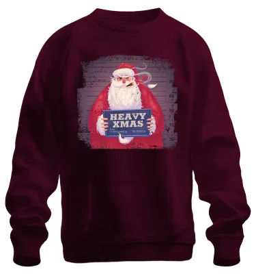Produktbild von Heavy X-Mas Weihnachtsmann Mugshot - Weihnachten Sweatshirt Pullover, Burgundy, 3XL