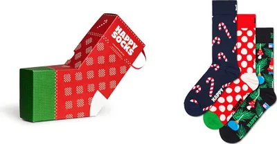 Produktbild von Happy Socks X-mas Stockings Gift Set Half Lange Socken 3 Paare Mehrfarbig EU 41-46 Mann Mehrfarbig EU 41-46