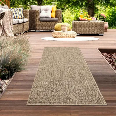 Zdjęcie produktu dla Dywan wewnętrzny i zewnętrzny z juty w naturalnych kolorach Rozmiar - 80 x 250 cm