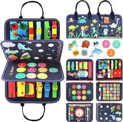 Obrázek produktu pro Montessori hračky pro děti od 1 do 4 let – vzdělávací hrací deska pro rozvoj motoriky a aktivity pro batolata