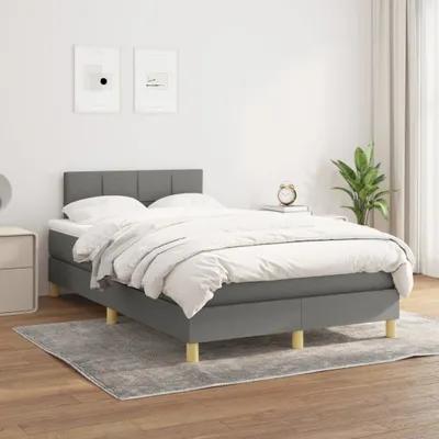 Produktbild von Boxspringbett mit Matratze Dunkelgrau 120x200 cm Stoff