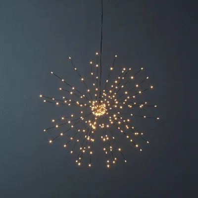Obrázek produktu pro 3D LED závěsná hvězda "Ohňostroj" - 200 teplých bílých LED diod - černá - D: 50 cm - Materiál: kov