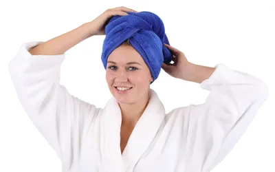 Produktbild von Betz MicrofaserTurban Handtuch Haarturban Kopftuch Farbe: blau
