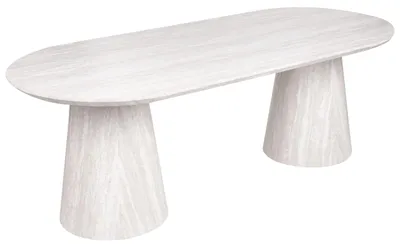 Produktbild von BELIANI Esstisch Beige MDF-Tischplatte Travertinoptik Oval 220x95x76 cm mit Konischen Beinen Modernes Skandi Design Esszimmertisch für 6 Personen