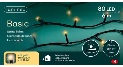 Immagine prodotto di Lumineo Basic, illuminazione natalizia con 80 LED, colore champagne