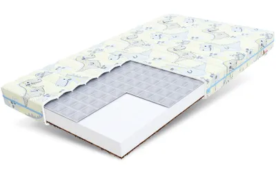 Produktbild von Matratze 80x180 cm MIKI Höhe ca. 9 cm H2 H3 Kaltschaum Kokos Buchweizen Dino Bezug Kindermatratze