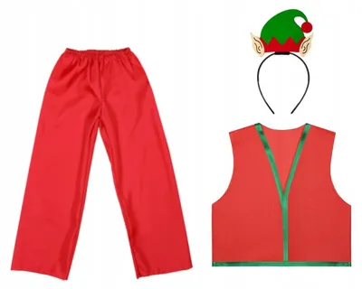 Produktbild von Elf Kostüm Weihnachtsmannhelfer Rot 4-teiliges Set